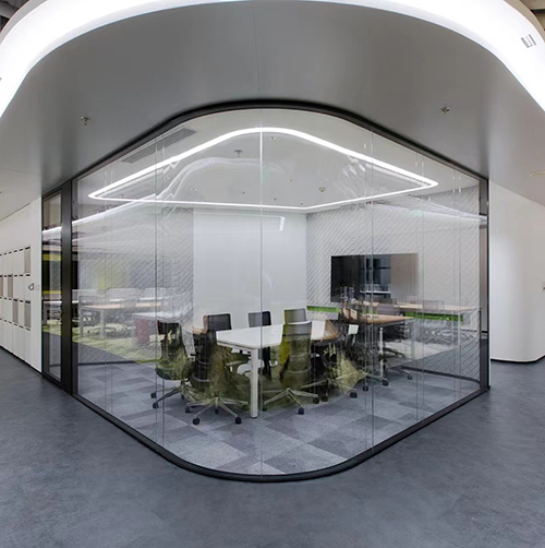 Double pane soundproof glass partition