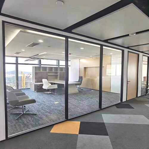 Single-pane glass partition